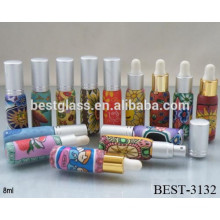 8ml colored perfume glass bottle refilling, arabian new style perfume glass bottle refilling